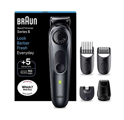 Braun Beard Trimmer Series 5 BT5420, Electric Beard Trimmer For Men, With Ultra-Sharp Blade & 40 Len