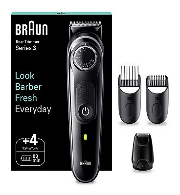 Braun Beard Trimmer Series 3 BT3430, Electric Beard Trimmer For Men, With Ultra-Sharp Blade & 40 Length Settings