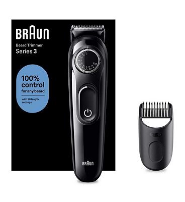 Braun Beard Trimmer Series 3 BT3400, Electric Beard Trimmer For Men, With Ultra-Sharp Blade, & 20 Le