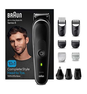 Braun All-In-One Style Kit Series 5 MGK5440, 10-in-1 Everyday Grooming Kit For Men