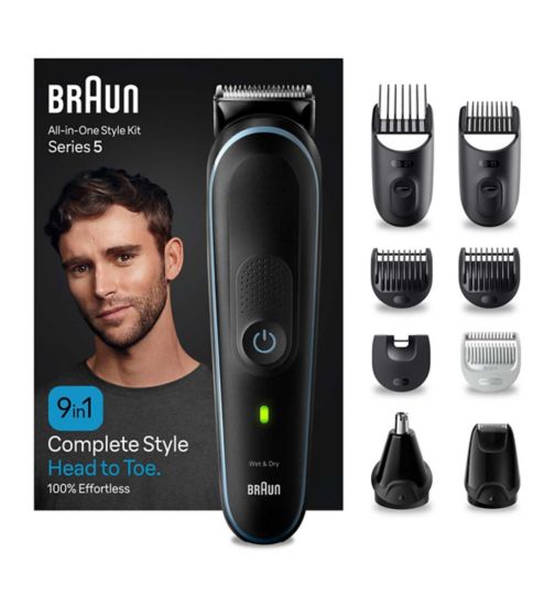 Braun All-In-One Style Kit Series 5 MGK5411, 9-in-1 Everyday Grooming Kit For Men