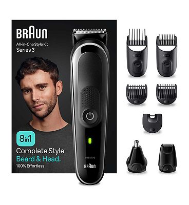 Braun All-In-One Style Kit Series 3 MGK3440, 8-in-1 Everyday Grooming Kit For Men