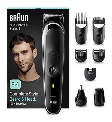 Braun All-In-One Style Kit Series 3 MGK3440, 8-in-1 Everyday Grooming Kit For Men