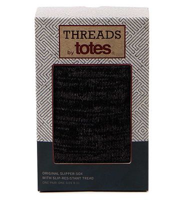 Threads by Totes Charcoal Slipper Sox
