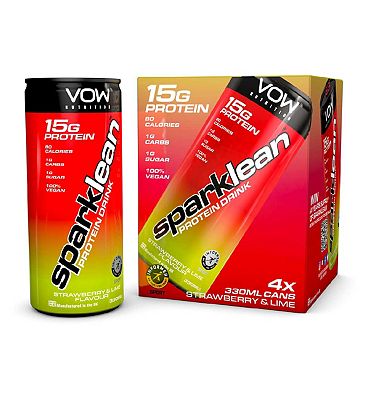 VOW Nutrition Sparklean Sparkling Protein Drink Multipack Strawberry & Lime - 4 x 330ml