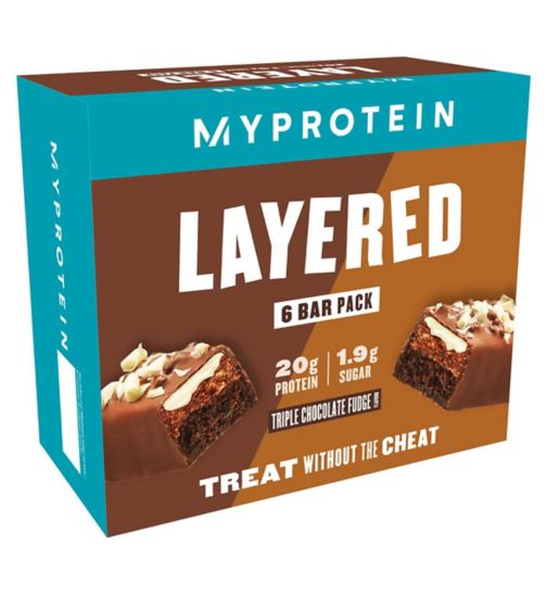 Myprotein Triple Chocolate Fudge Layered Bar 60g - 6 Bars