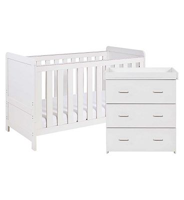 Babymore Caro 2 Piece Room Set - White Wash