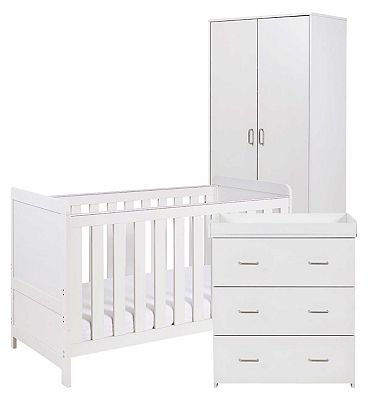 Babymore Caro 3 Piece Room Set - White Wash
