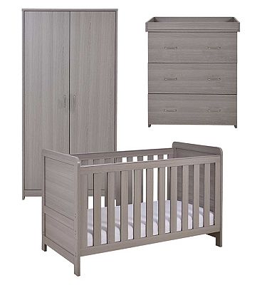 Babymore Caro 3 Piece Room Set - Grey Wash