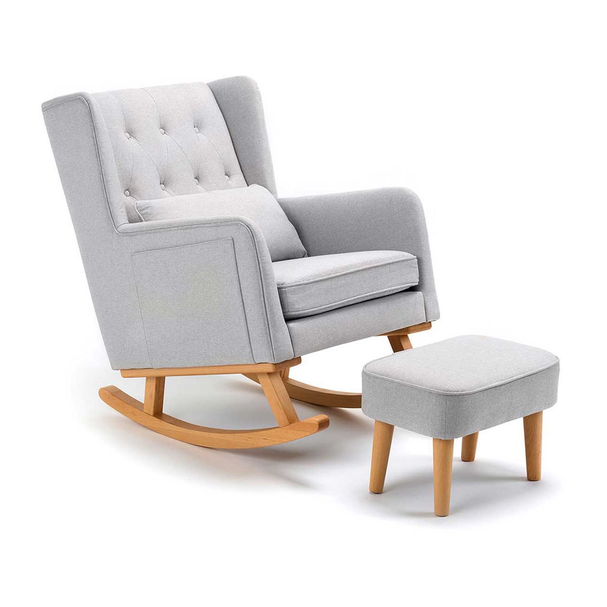 Babymore Lux Nursing Chair With Stool - Grey