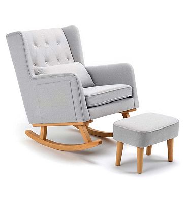 Babymore Lux Nursing Chair with Stool - Grey