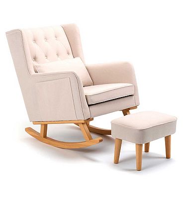 Babymore Lux Nursing Chair with Stool - Cream