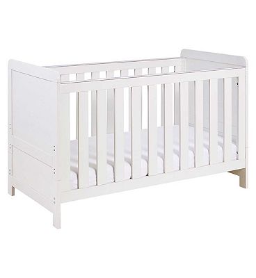Babymore Caro Cot Bed - White Wash