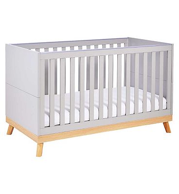 Babymore Mona Cot Bed - Grey