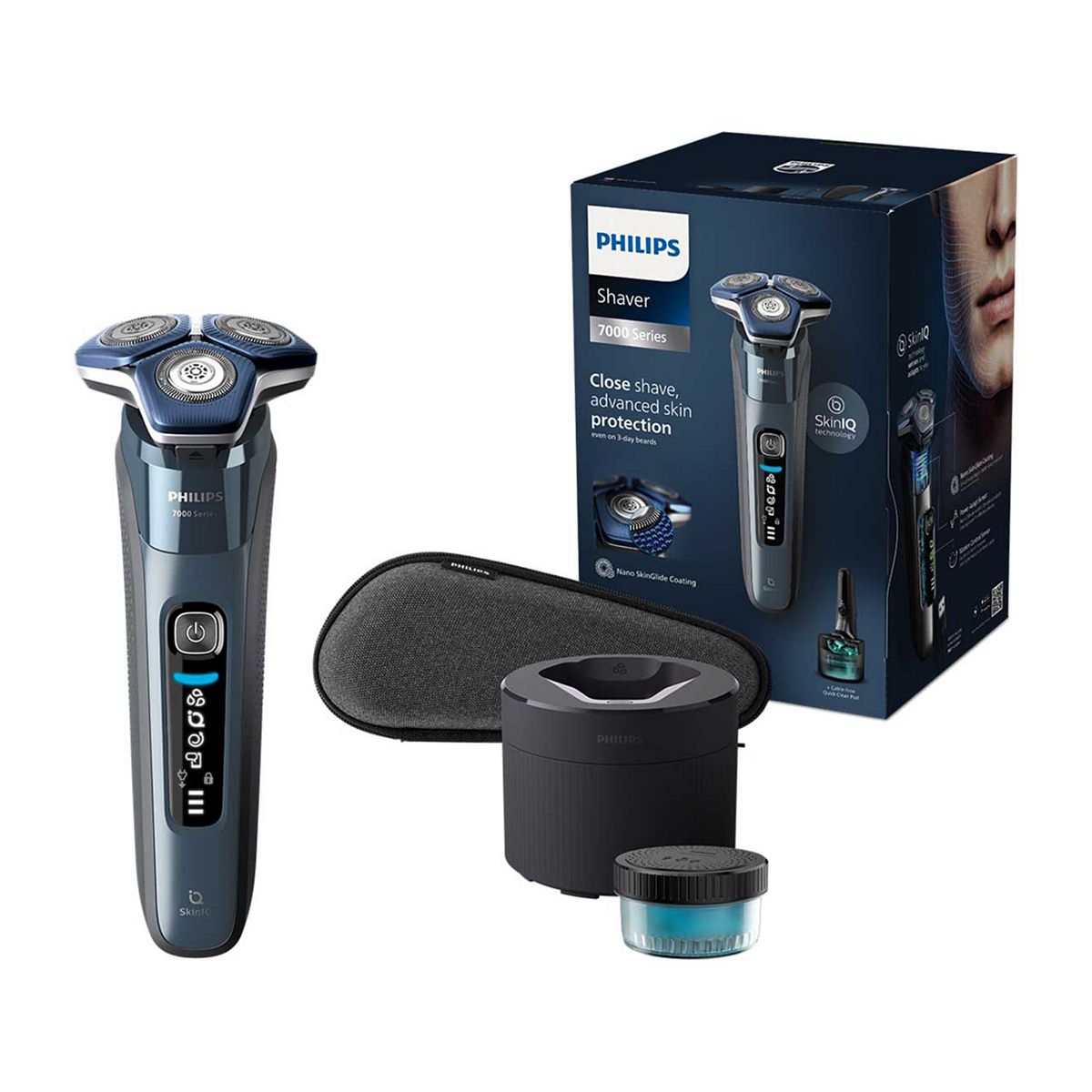 Philips Series 7000 Wet & Dry Electric Shaver With Pop-Up Trimmer, Travel Case, Quick Clean Pod, App Led Display - S7882/55