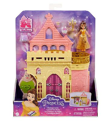 disney princess small dolls belle's magical  castle play set