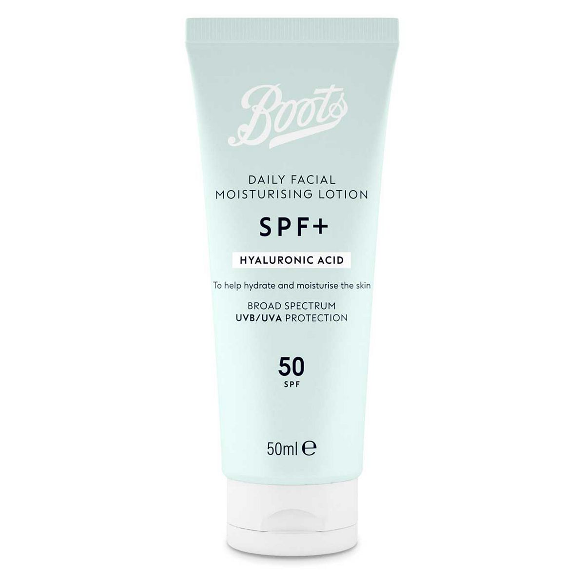 Boots Spf+ Hyaluronic Acid Moisturising Lotion Spf50 50Ml