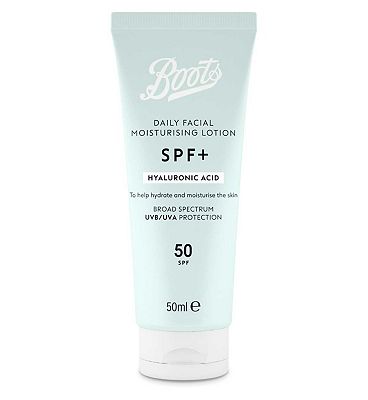 Boots SPF+ Hyaluronic Acid Moisturising Lotion SPF50 50ml