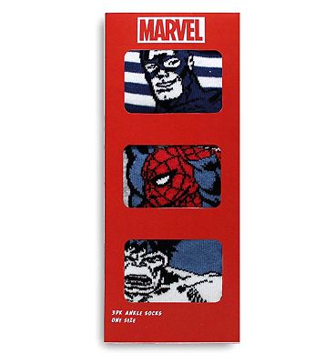 Marvel 3pk Mens Ankle Socks