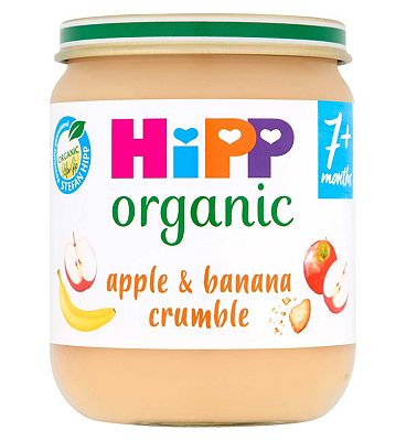 HiPP Organic Apple & Banana Crumble Baby Food Jar 7+ Months 160g