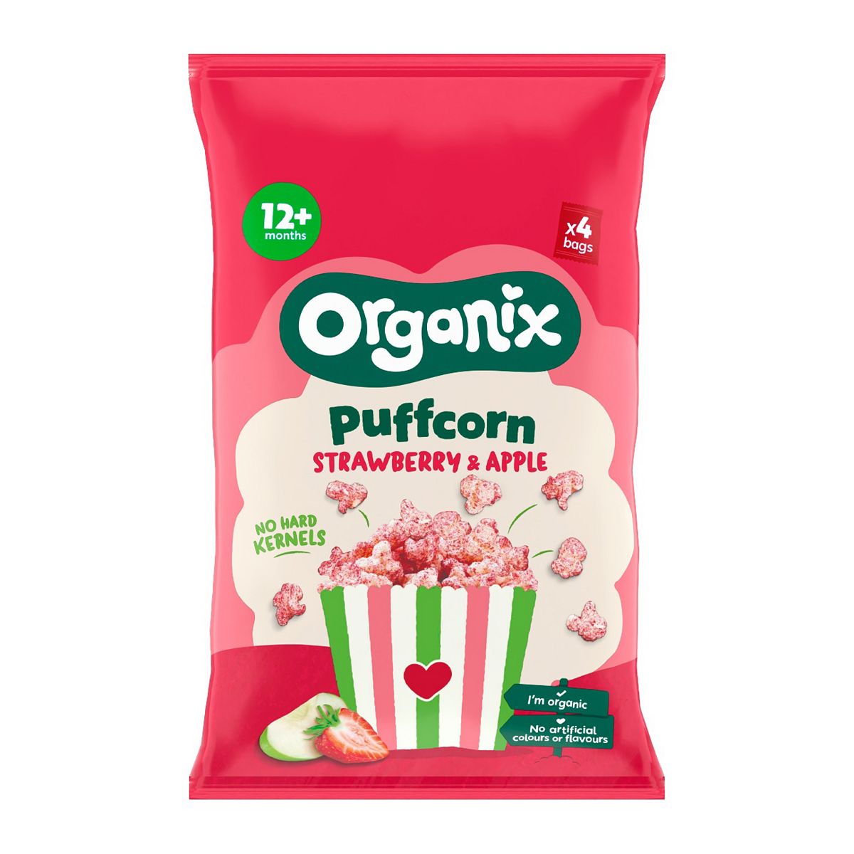 Organix Strawberry & Apple Puffcorn 40G (4X10G)