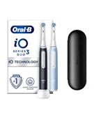 Oral-B iO3 Electric Toothbrush Matt Black & Ice Blue Duo Pack