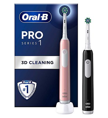 Oral-B Pro Series 1 Electric Toothbrush - Black & Pink Duo Pack