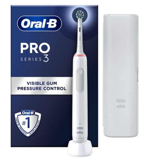 Oral-B Pro 3 3500 C/A White Electric Toothbrush + Travel Case