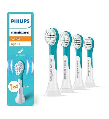 Philips Sonicare For Kids, Genuine Replacement Toothbrush Heads For Kids Aged 3+, , Hx6034/90, 4 Pack