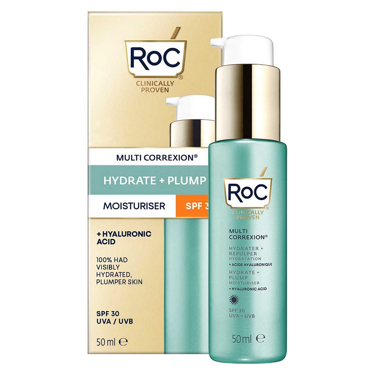 Roc Multi Correxion Hydrate + Plump Daily Moisturiser Spf 30 With Hyaluronic Acid 50Ml