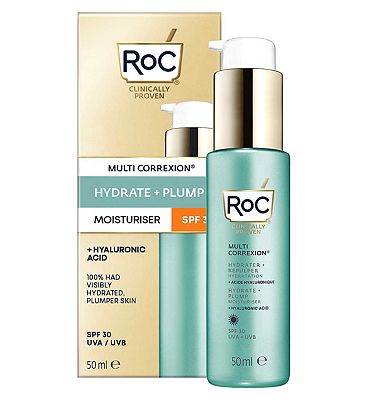 RoC Multi Correxion Hydrate + Plump Daily Moisturiser SPF 30 with Hyaluronic Acid 50ml