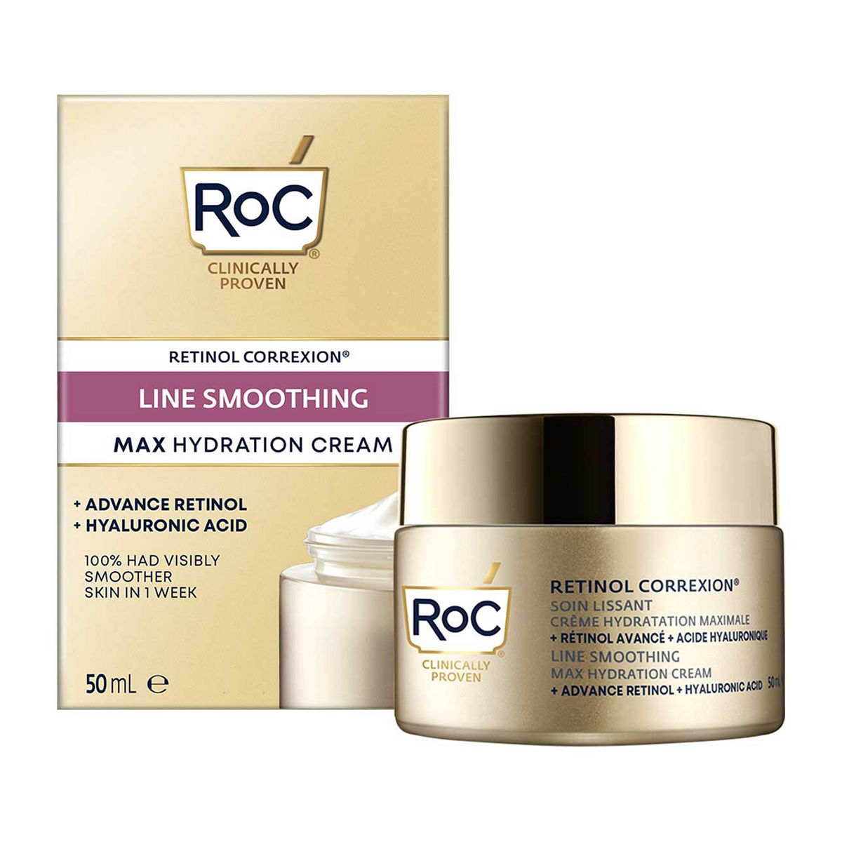 Roc Retinol Correxion Line Smoothing Max Hydration Intensive Anti-Wrinkle & Anti-Aging Moisturiser 50Ml Cream