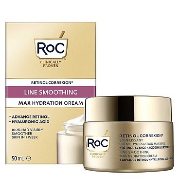 RoC Retinol Correxion Line Smoothing Max Hydration Cream, Intensive Anti-Wrinkle & Anti-Aging Moistu