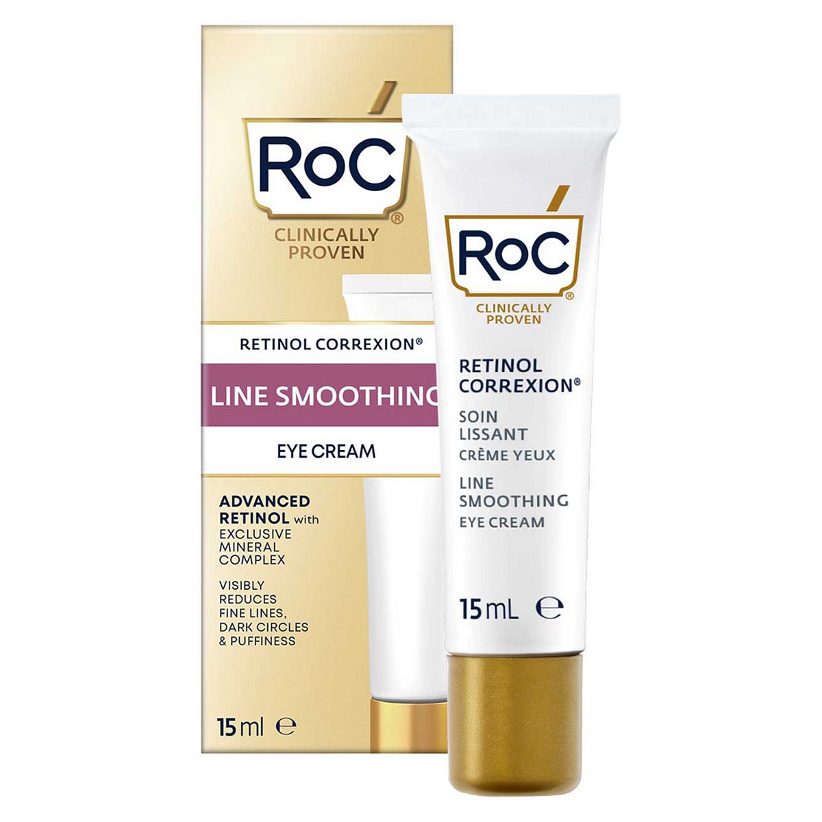 Roc Retinol Correxion Line Smoothing Eye To Reduce Puffiness & Circles,15Ml Cream/Dark