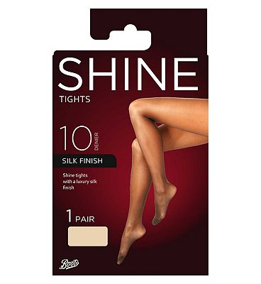 Boots 10 Denier Ultra Shine Tights 1 pair pack Nude Large
