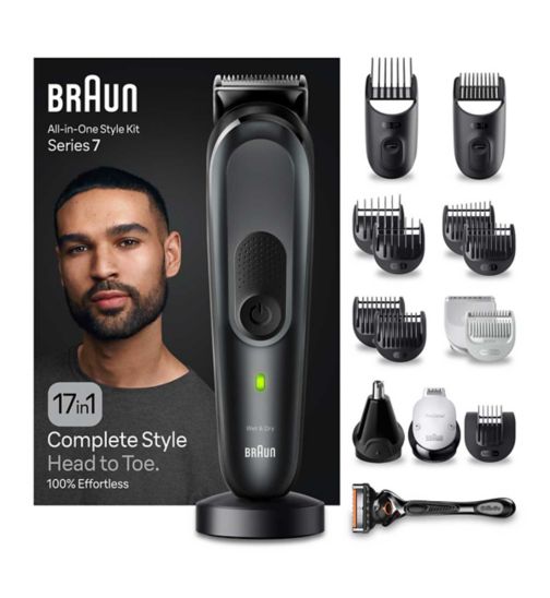Braun All-In-One Style Kit Series 7 MGK7491, 17-in-1 Everyday Grooming Kit For Men
