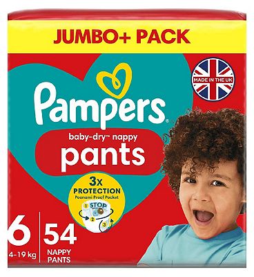 Pampers Baby Dry Nappy Pants Size 3 6-11 kg 4 X 26 TOTAL 104 NPANTS