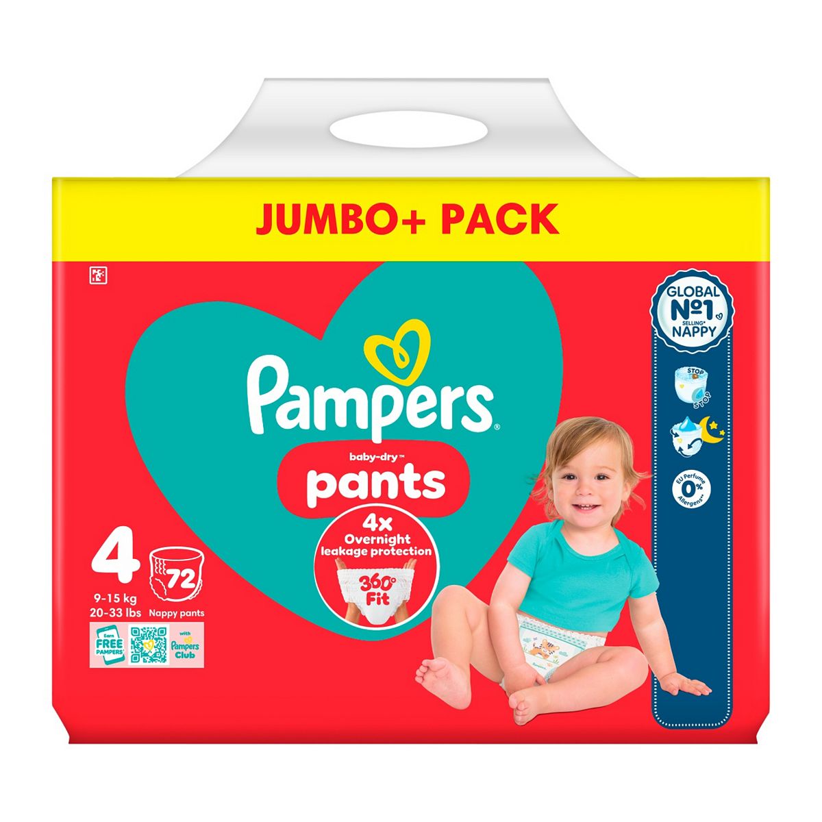 NEW Pampers Baby Dry Nappy Pants Size 4 72 Nappies 9kg-15kg Jumbo+ Pack - Image 4
