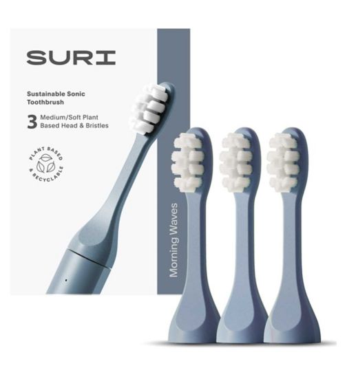 SURI Replacement Toothbrush Heads Morning Waves 3x Head x1 unit