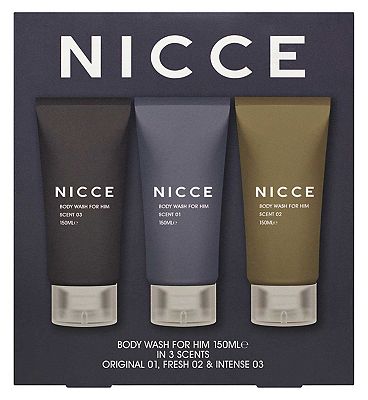 Nicce for Men 3x 150ml Body Washes