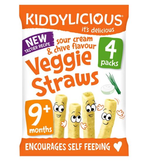 Kiddylicious Sour Cream Chive Lentil Straws 4 x 12g
