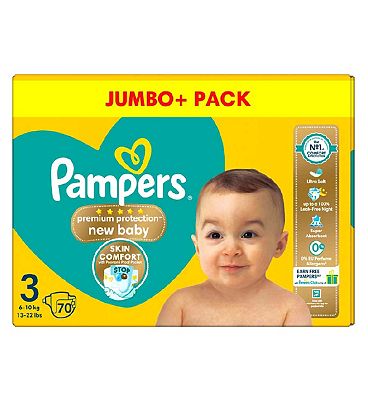 Pampers Premium Protection New Baby Size 3, 70 Nappies, 6kg - 10kg