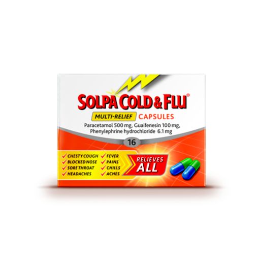 Solpa Cold & Flu Multi-Relief Capsules - 16 Capsules