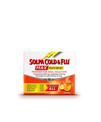 Solpa Cold & Flu Max Multi-Relief Sachets - 10 Sachets - Boots Ireland