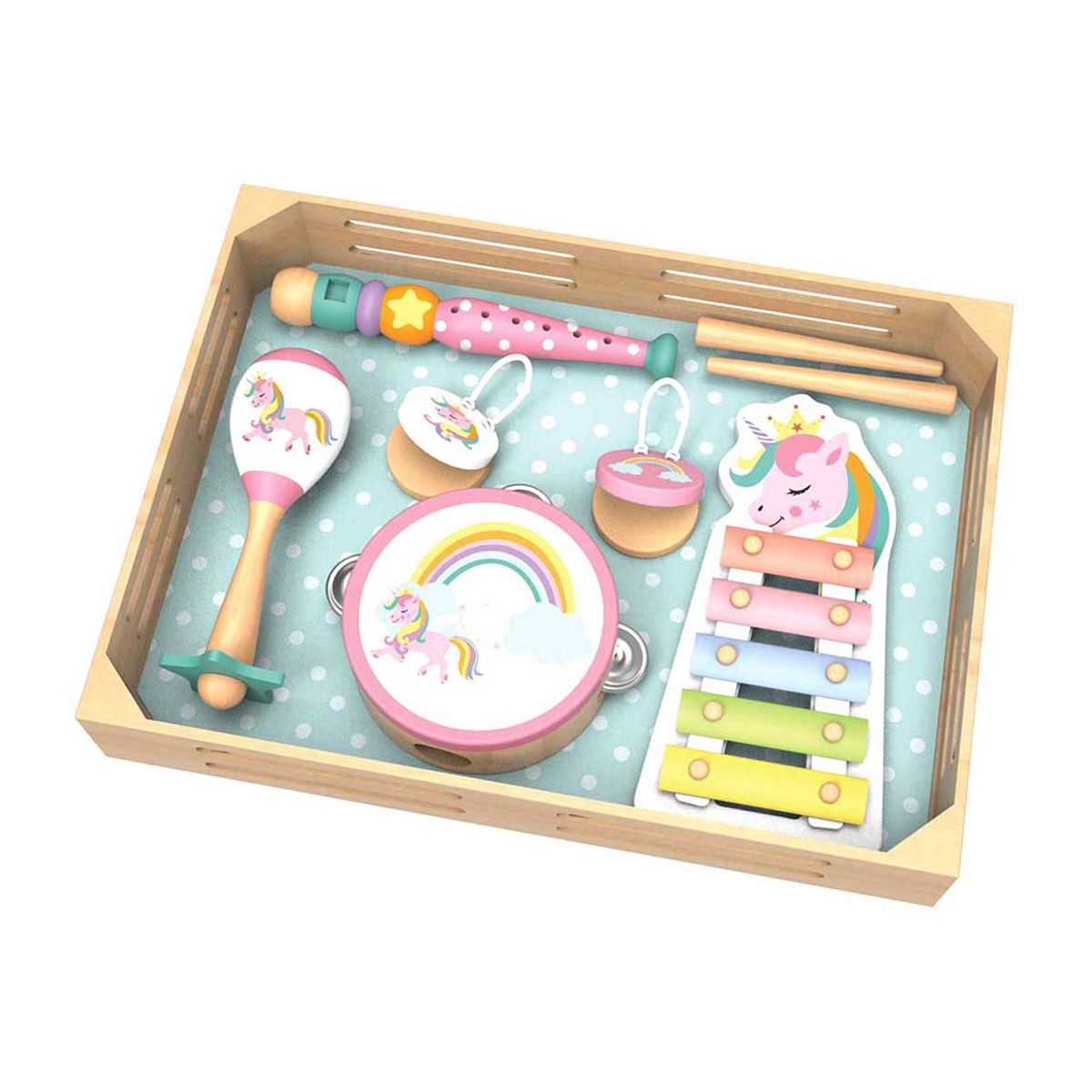 Tooky Toys Wooden Tooky Toy Musical Instrument Set - Unicorn