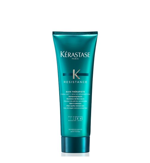 Kérastase Resistance, Gel Shampoo For Over-stressed & Very Damaged Hair, With Fibra-Kap, Bain Thérapiste, 250ml
