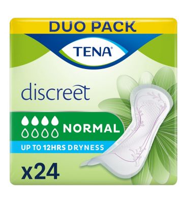 TENA Discreet Normal Incontinence Pads Duo 24 Pack - Boots Ireland