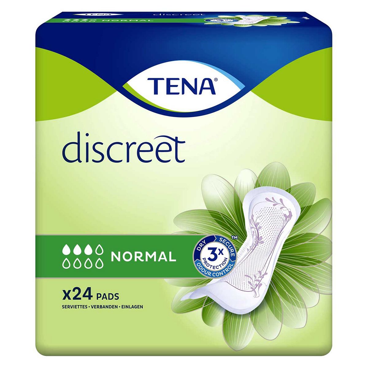 Tena Discreet Normal Incontinence Pads Duo 24 Pack