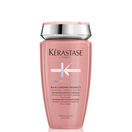 Kérastase Chroma Absolu, Hydrating Shampoo, Color-Treated Hair, Fine To Medium, Hyaluronic Acid, Bain Chroma Respect, 250ml