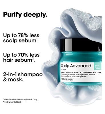 L’Oréal Professionnel Serie Expert Scalp Advanced Anti-Oiliness 2-in-1 Deep Purifier Clay Mask For Oily Hair 250ml (2)